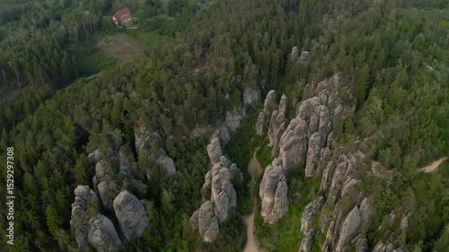 Majestic Rocky Landscape From The Air, towering cliffs