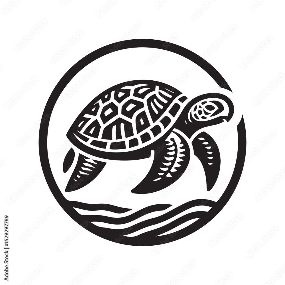 Fototapeta premium turtle logo, editable vector image