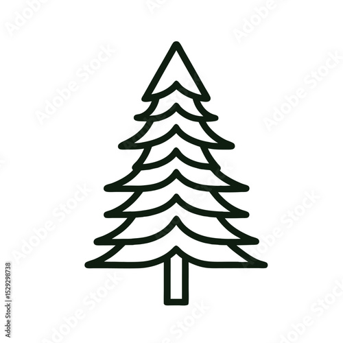Christmas Tree Vector Illustration – Festive Holiday Design Isolated on White Background
