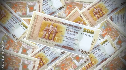 Bangladeshi Taka Two Hundred Banknote Animation