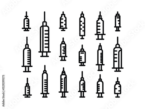 Syringe logo icon set vector design template