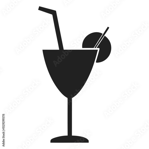 A cold citrus cocktail in a glass garnished with lime, lemon, and a straw
