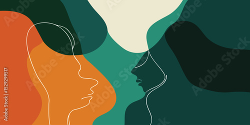 Abstract Faces in Profile