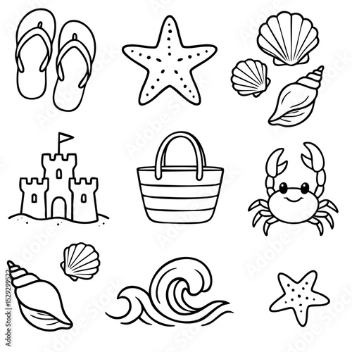 bunte Strand Kollektion Linearts