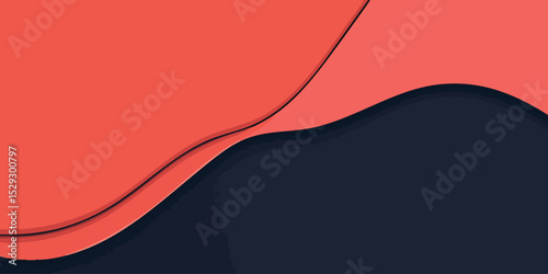 Abstract background with two colors and flowing curves