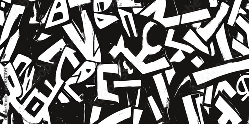 Abstract Black and White Textured Design
