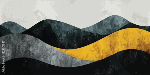 Abstract textured landscape with layered hills