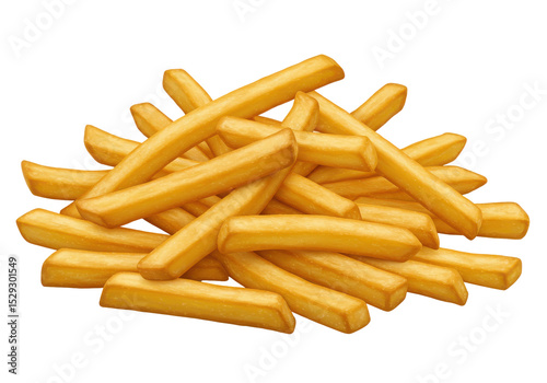 A vibrant pile of golden fries on a clean surface, ready for serving at a casual eatery