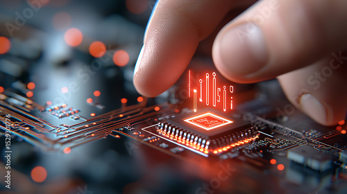 Innovative circuitry development tech lab digital visuals futuristic environment close-up view modern technology trends