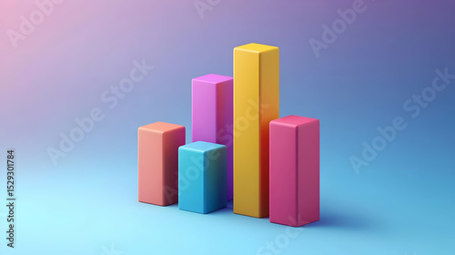Colorful 3D Bar Chart on Blue Background Free Download Colorful 3D Bar Chart on Blue Background - GFXLoad