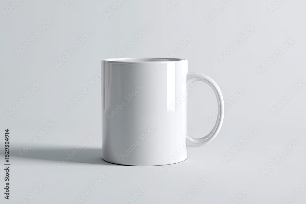 Fototapeta premium Blank White Mug On Light Background