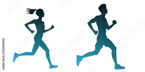 Running men and women silhouette vector illustration

silhouettes of dancing girls