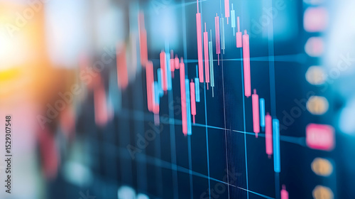 Financial Data Displayed on a Screen Showing Stock Market Trends
