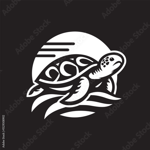 turtle logo, editable vector image