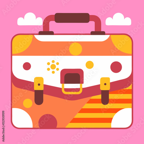 Briefcase icon in modern flat style