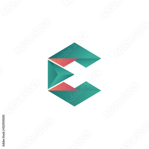 Logo Abstract Simple Initial Letter C Vector on White Background