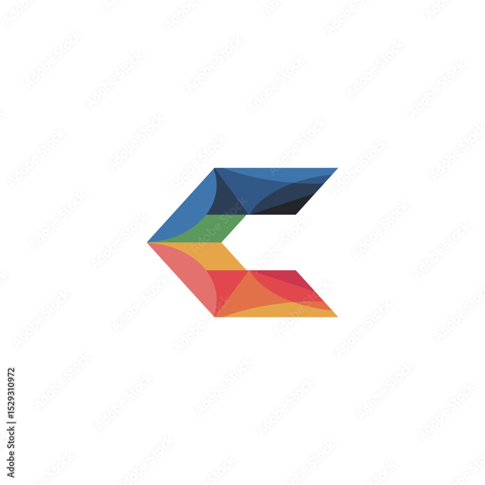 Naklejka premium Logo Abstract Simple Initial Letter C Vector on White Background