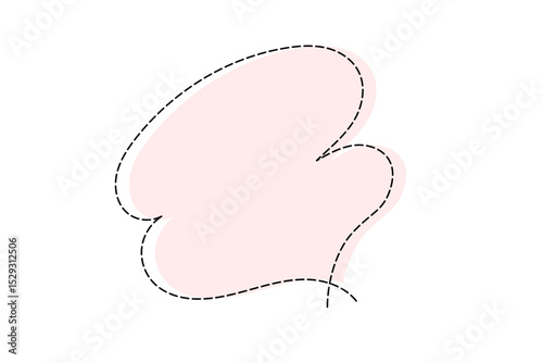 点線で作ったシンプルなかわいい吹き出し　ピンク