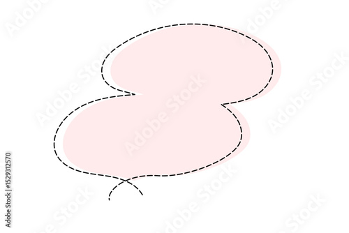 点線で作ったシンプルなかわいい吹き出し　ピンク