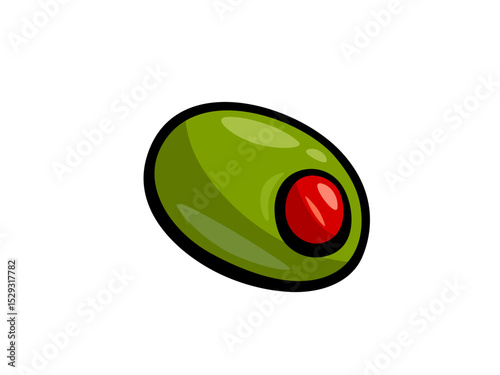 Green Olive with Pimento Filling Icon Vector Food Ingredient
