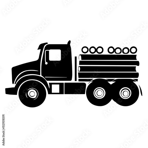 Logging truck illustration logo vector