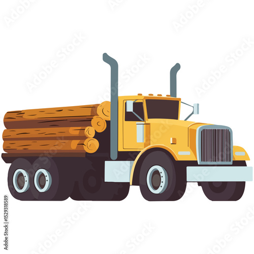 Logging truck illustration logo vector