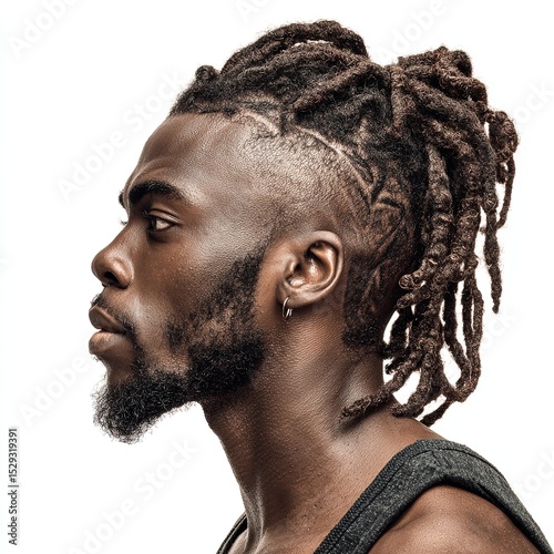 Man with dreadlocks hairstyle undercut and beard style inspiration for men grooming and fashion trends