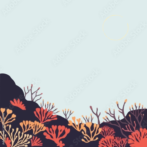 Fragile Coral Reef with Wildlife