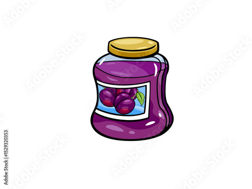 Plum Jam in Glass Jar A Sweet and Fruity Treat