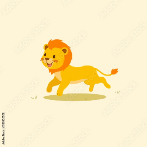 Playful Lion in a Savanna
