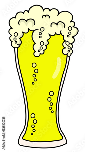 Refreshing Beer Glass Illustration for Beverage or Celebration Projects