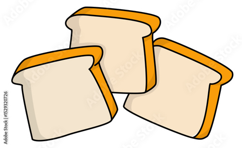 A Simple Cartoon Pile of Sliced White Bread