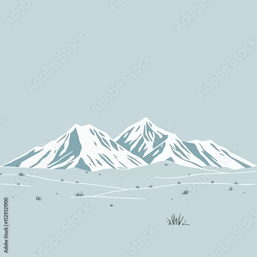 Fragile Tundra with Snowy Peaks