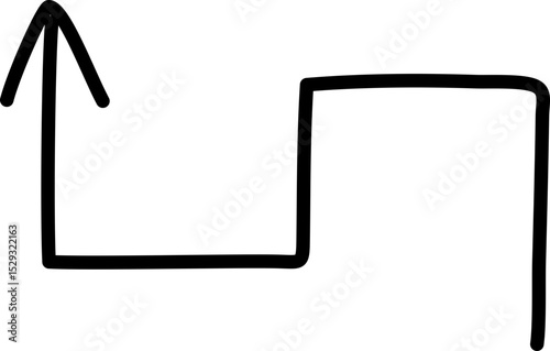 Abstract illustration of upward movement and change in direction with sharp angles and lines