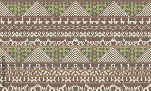  Fabric pattern, pixel, brown, green, horse, geese, people, pyramid, animals, flowers, square, wallpaper pattern, carpet pattern, various material textures