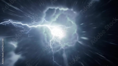 Rain 3D bright light with lightning and clouds, creating a dramatic storm scene. Suitable for weatherrelated designs and visual storytelling.