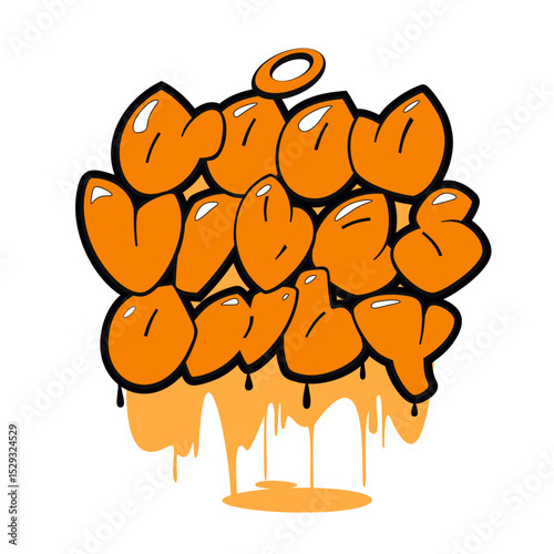 Good vibes only slogan. Graffiti style hand drawn lettering for posters, t shirt prints, cards, stickers, badges.