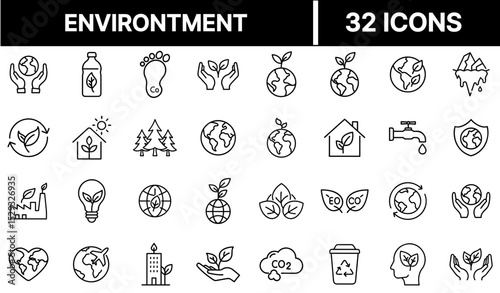 Environment Icon Representing Nature Conservation and Eco-Friendly Sustainability Concepts