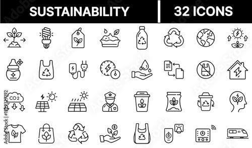 Sustainability Icon Representing Eco-Friendly Practices and Environmental Conservation
