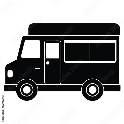  a food truck isolated on white background