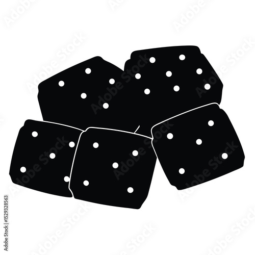 black dice on white background