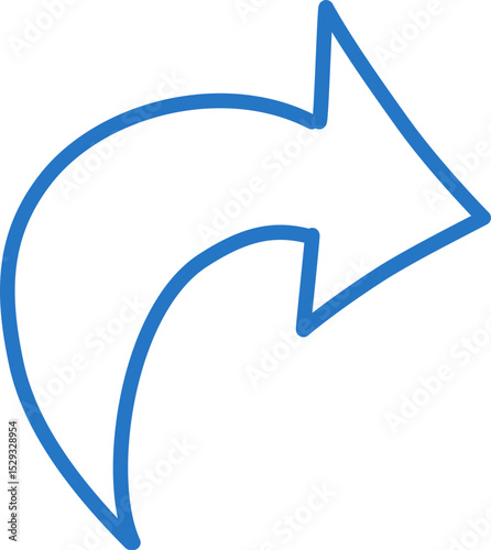 A simple blue arrow icon symbolizing sharing or redirection in communication