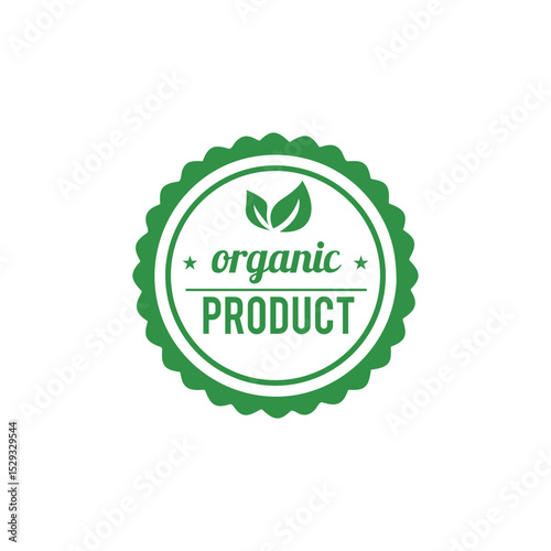 Organic Product Stamp Green Icon Symbol logo