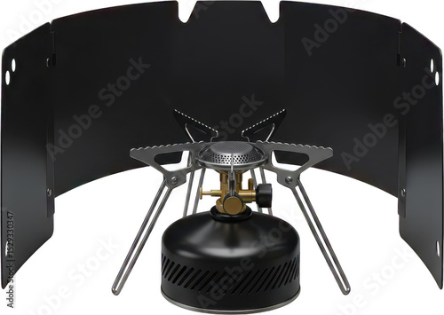 Gas stove in windbreak