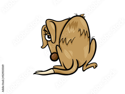 A Shy And Timid Dog Hiding Its Face With Its Paw