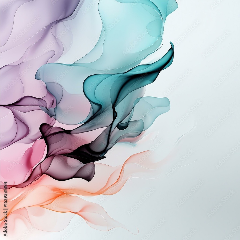 Fototapeta premium Dynamic abstract art swirls digital creation colorful waves creative space close-up view visual expression