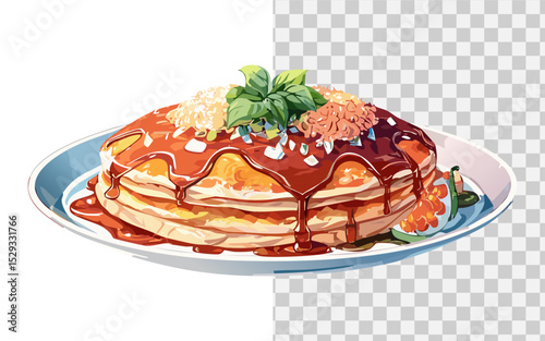 simple flat vector a pancake
