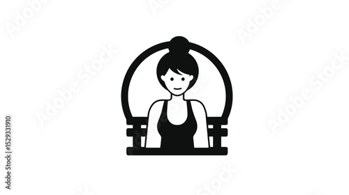 Vector silhouette Woman in a Swimsuit:  Relaxing Poolside Illustration - Perfect for Wellness Websites and Health Blogs