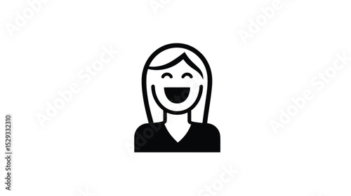 Vector silhouette Laughing Woman Icon: Vector Illustration of a Happy Female Character, Perfect for Websites, Apps, and Presentations