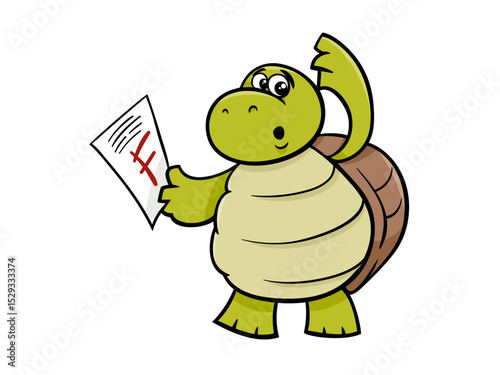 Turtle Showing Failed Grade Depicts Academic Failure and Disappointment